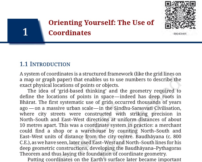 Class 9th Mathematics Chapter 1 Orienting Yourself: The Use of Coordinates